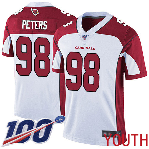 Arizona Cardinals Limited White Youth Corey Peters Road Jersey NFL Football 98 100th Season Vapor Untouchable